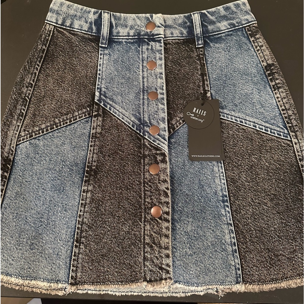 Jean Skirt by Rails The Oakwood Acid Patchwork mini skirt